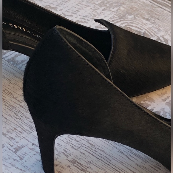 10 Crosby Dereck Lam Black Real Fur High Heels. d’Orsay Pumps, Size 7 1/2 NWOT - Picture 9 of 16